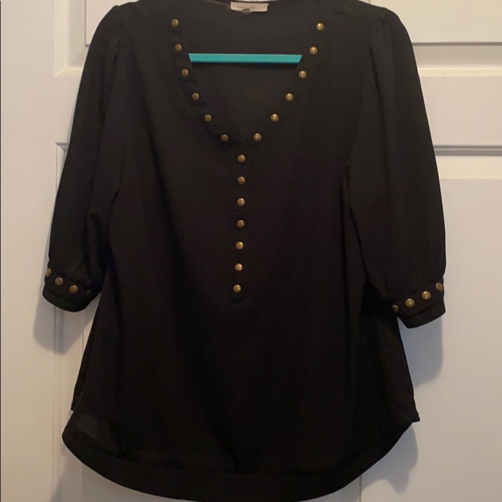 Black Women’s blouse with metal detail
